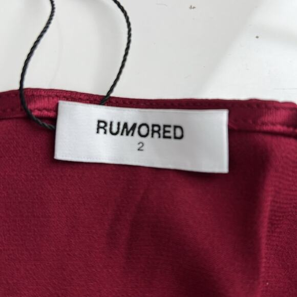 NWT $98 RUMORED Kerrigan satin mini skirt merlot 2 - Picture 10 of 14